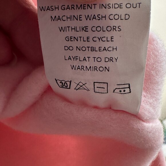 Amazhiyu Pink Cropped Sweatshirt Exposed Seams Sz M - Picture 6 of 6